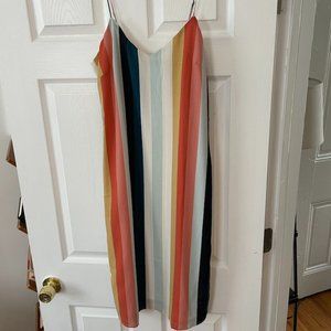 Volcom rainbow stripe dress sz S